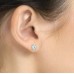 6mm .925 Sterling Silver Cubic Zirconia Earrings Low Profile 106208